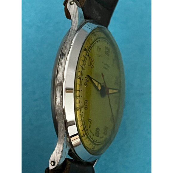 1950's vintage Alpar calendar Swiss made wristwatch pointer date Louvic watch - Picture 6 of 9